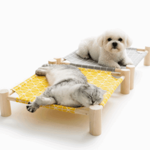 Hamaca portátil de madera para mascotas